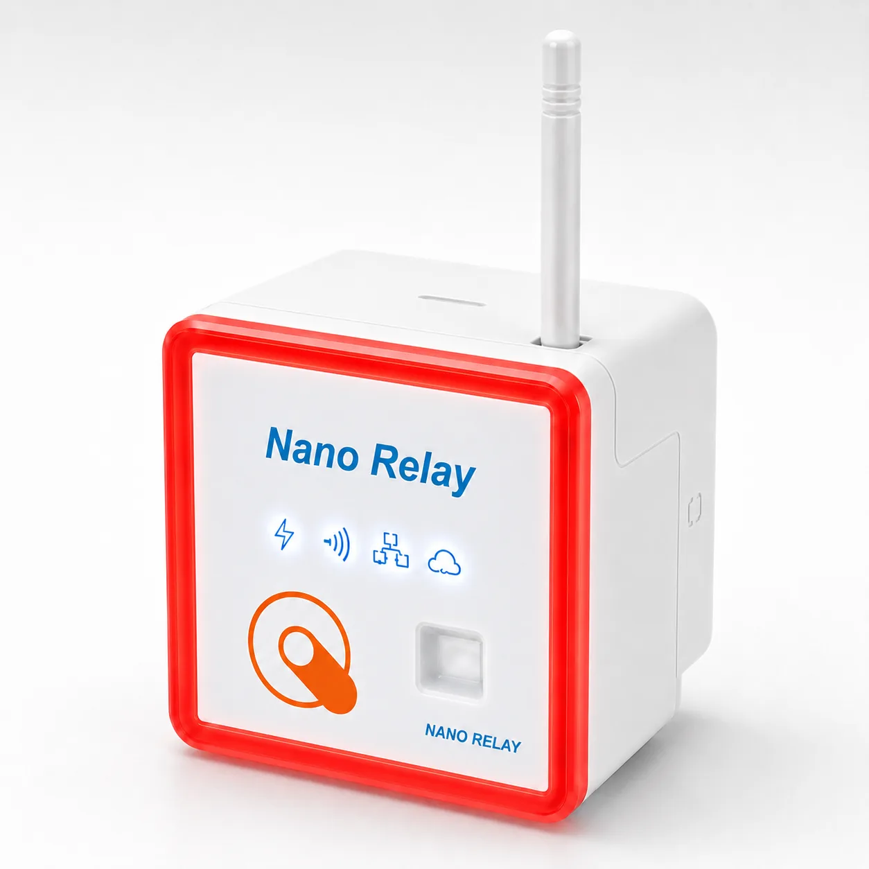 Nano Relay/Alarm — the red-glowing 2-in-1 repeater and local alarm that extends Nova SPY coverage